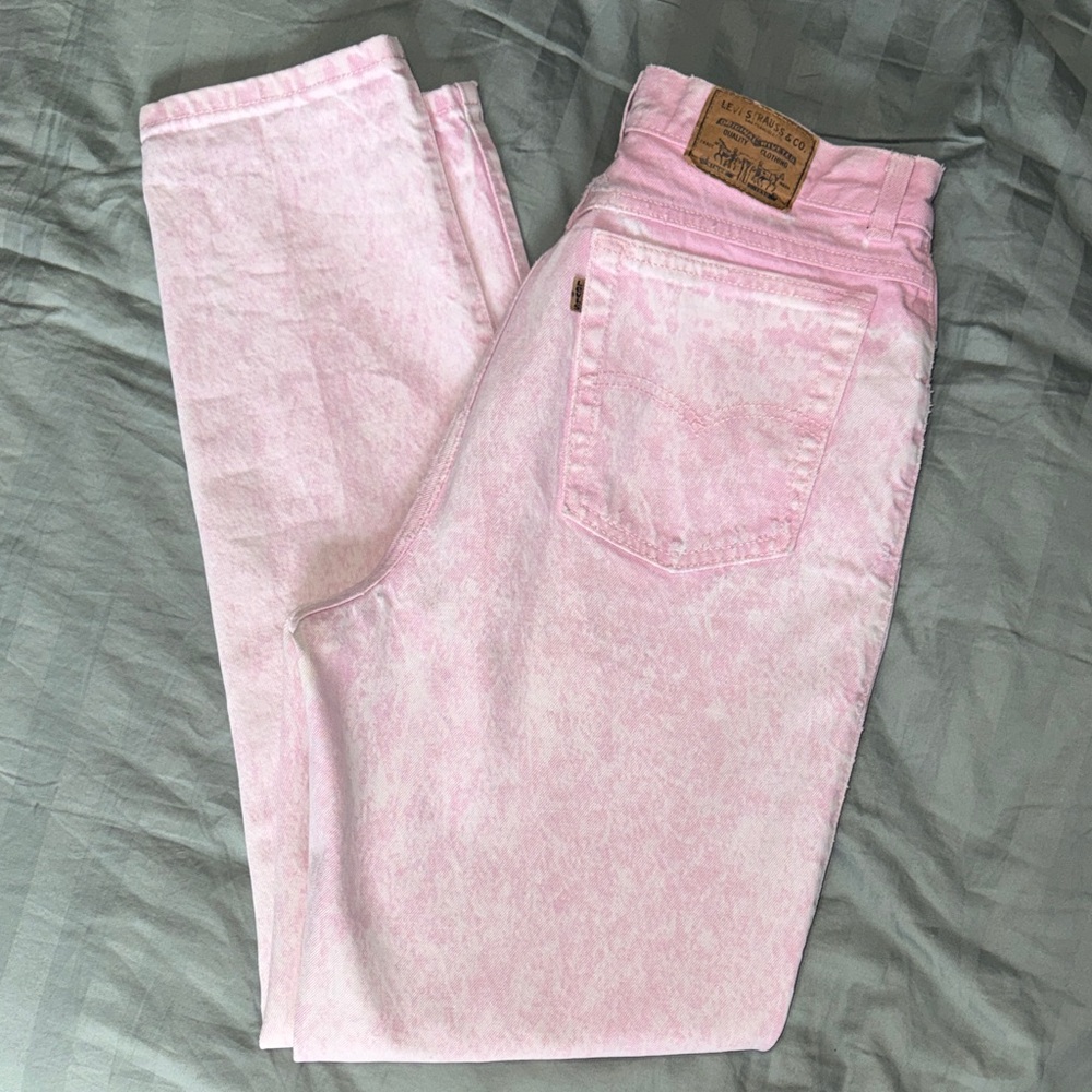 Vintage 90s Levi's pastel pink denim jeans
